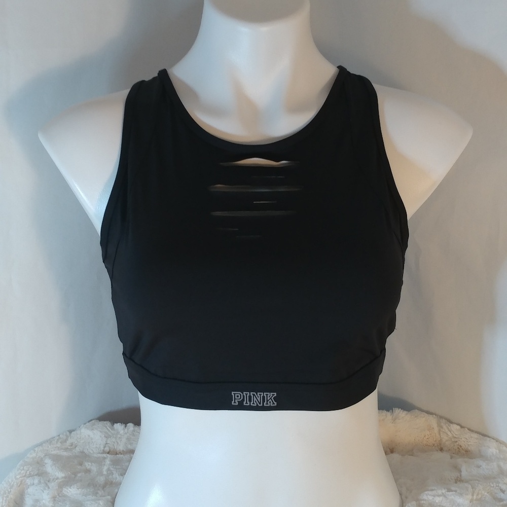 Slashed High Neck Sports Bra
